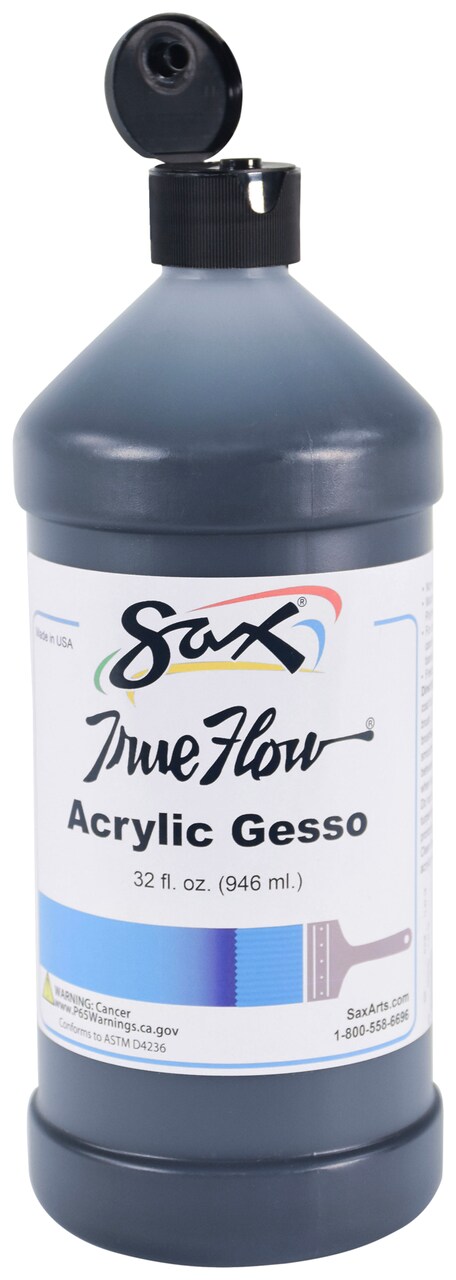 Sax True Flow Acrylic Gesso Primer, Quart, Black